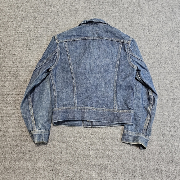 VTG 70s Lee Riders Blue Denim Jean Jacket Womens Cropped S USA RARE Sanforized - Picture 6 of 14